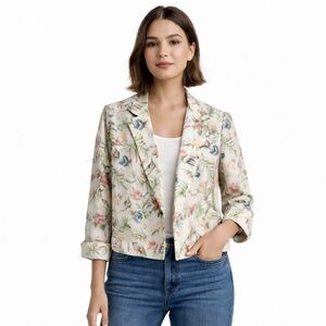 Vintage Floral Blazer Made in USA Women’s Size 10